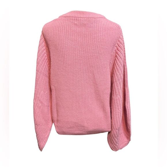 Staud Damask Pink Aura Bishop Sleeve Sweater L NWT - Picture 4 of 7